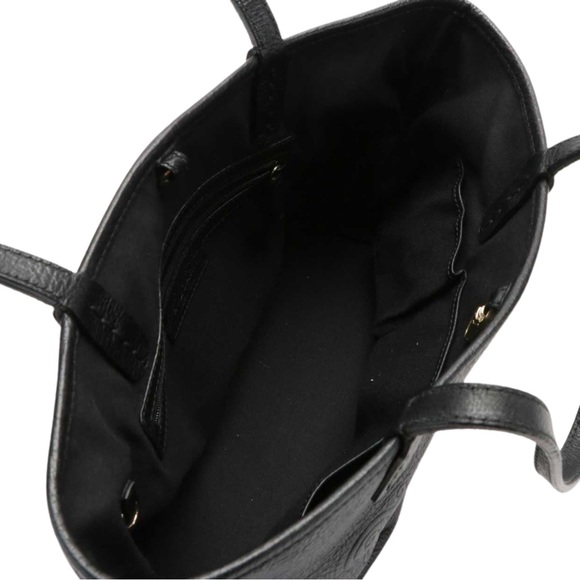 BVLGARI Black Leather Sotirio Logo Tote - Picture 6 of 10